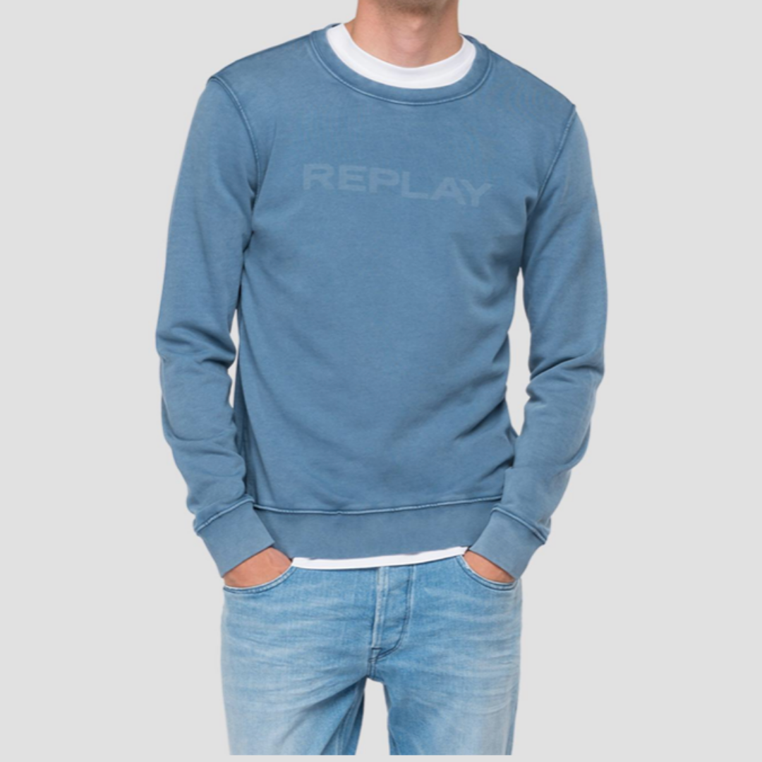 Sudadera REPLAY de algodón 100% orgánico -Azul – Carou Hombre